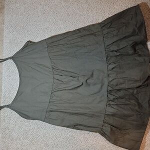 White Fox Olive Green Babydoll Dress